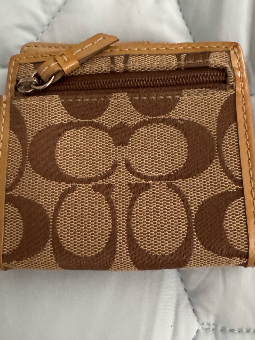 Signature Monogram Small Wallet in Brown/Tan- Coach